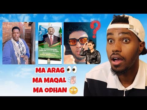 SOMALIDU IYAGA AYAA ISKU XOOG WAYN MEESHA MARKA UU QOFKALE SOO GALO LUUQA AYAY GALAAN BAL ILA DAAWO.