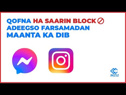 Hada kadib, qofna ha saarin Block, adeegso farsamadan (Messenger, Instagram)
